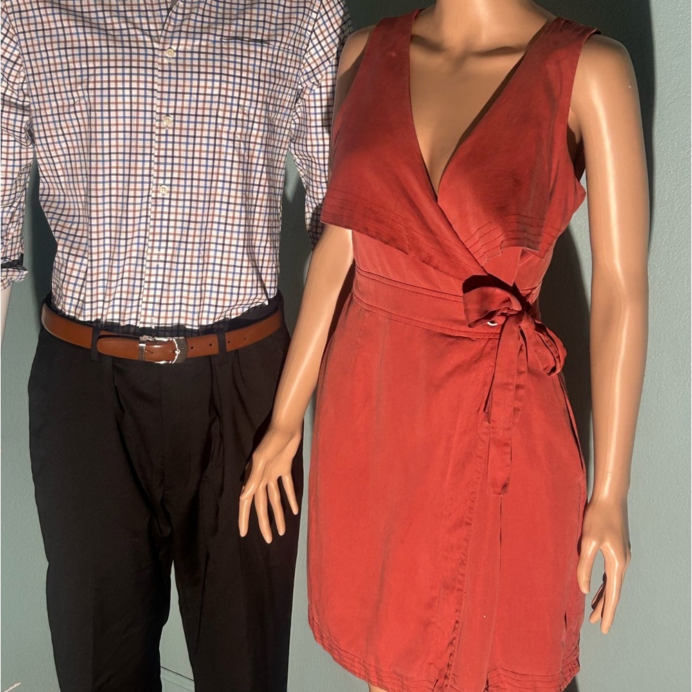 Giani Bini sz am knee length wrap dress burnt orange